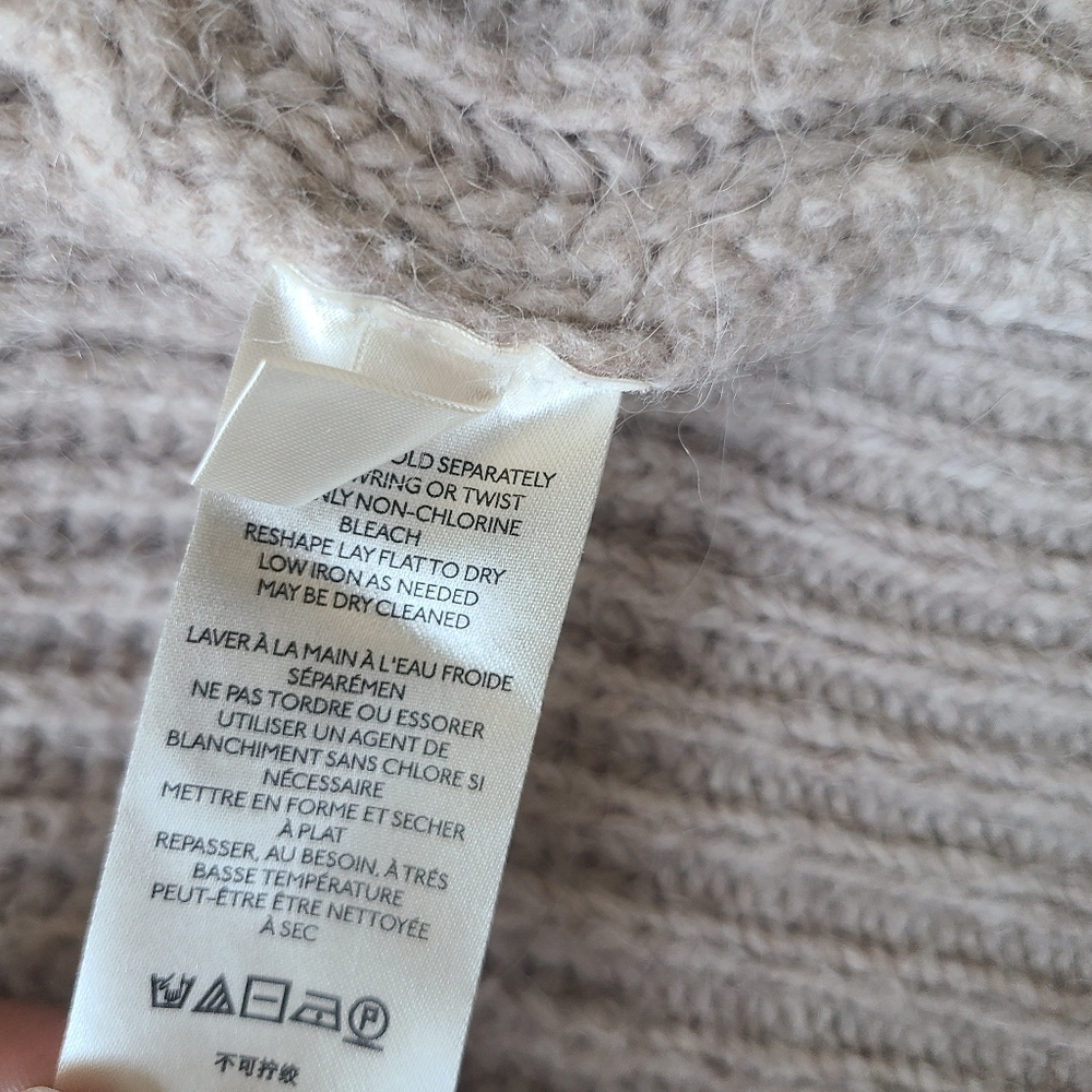 Anthropologie Amanza Fringed Cardigan Sweater Taupe Size XXS - Picture 7 of 9